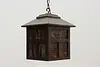 Craftsman Antique Stained Glass Mission Oak Light Fixture (5)