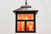 Craftsman Antique Stained Glass Mission Oak Light Fixture (7)