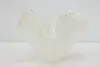 Italian Art Glass Flower Centerpiece Bowl White Cristal (4)