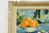 Oranges Still Life Vintage Original Oil Painting Fabry 31.5" (4)