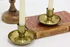 English Antique Brass Military Travel Candleholders (2)