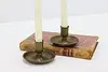 English Antique Military Travel Brass Candleholders (2)