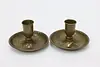 English Antique Military Travel Brass Candleholders (3)