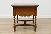 Victorian Antique Carved Oak Office Library Desk, Twist Legs (11)