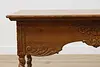 Victorian Antique Carved Oak Office Library Desk, Twist Legs (15)