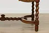 Victorian Antique Carved Oak Office Library Desk, Twist Legs (18)