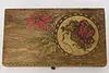 Folk Art Antique Painted Pyrography Jewelry or Keepsake Box (8)