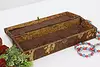 Folk Art Vintage Burnt Wood Pyrography Jewelry Keepsake Box (3)