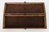 Folk Art Vintage Burnt Wood Pyrography Jewelry Keepsake Box (4)