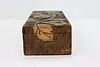 Folk Art Vintage Burnt Wood Pyrography Jewelry Keepsake Box (7)