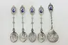 Set of 5 Dutch Silverplate Coffee Spoons Delft Blue Windmill (2)