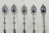 Set of 5 Dutch Silverplate Coffee Spoons Delft Blue Windmill (3)