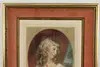 Portrait of a Girl Antique Original French Etching 27" (4)