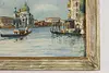 Venice City & Gondola Boat Vintage Original Oil Painting 17" (7)