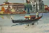 Venice City & Gondola Boat Vintage Original Oil Painting 17" (8)