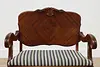 Art Deco Vintage Mahogany New Fabric Vanity Bench Bassett (5)