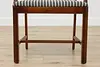 Art Deco Vintage Mahogany New Fabric Vanity Bench Bassett (6)