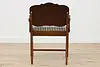 Art Deco Vintage Mahogany New Fabric Vanity Bench Bassett (9)