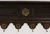 Renaissance Dutch Vintage Mahogany Wall Shelf & Coat Rack (5)