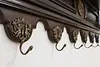 Renaissance Dutch Vintage Mahogany Wall Shelf & Coat Rack (9)