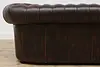 Chesterfield Vintage Tufted Espresso Leather Sofa or Couch (13)