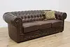 Chesterfield Vintage Tufted Espresso Leather Sofa or Couch (2)