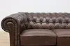 Chesterfield Vintage Tufted Espresso Leather Sofa or Couch (4)