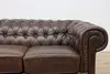 Chesterfield Vintage Tufted Espresso Leather Sofa or Couch (5)