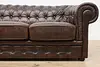 Chesterfield Vintage Tufted Espresso Leather Sofa or Couch (7)