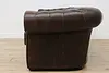 Chesterfield Vintage Tufted Espresso Leather Sofa or Couch (8)