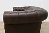 Chesterfield Vintage Tufted Espresso Leather Sofa or Couch (9)