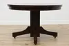 Craftsman Oak Antique Round 45" Dining Table, Opens 70" (11)