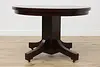 Craftsman Oak Antique Round 45" Dining Table, Opens 70" (12)