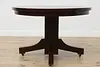 Craftsman Oak Antique Round 45" Dining Table, Opens 70" (13)