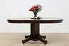 Craftsman Oak Antique Round 45" Dining Table, Opens 70" (2)