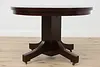 Craftsman Oak Antique Round 45" Dining Table, Opens 70" (6)