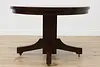 Craftsman Oak Antique Round 45" Dining Table, Opens 70" (7)