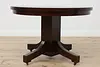 Craftsman Oak Antique Round 45" Dining Table, Opens 70" (8)