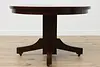 Craftsman Oak Antique Round 45" Dining Table, Opens 70" (9)