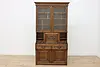 Dutch Antique Carved Oak Secretary Desk & Bookcase (11)