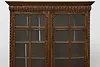 Dutch Antique Carved Oak Secretary Desk & Bookcase (12)