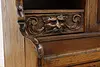 Dutch Antique Carved Oak Secretary Desk & Bookcase (23)