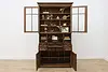 Dutch Antique Carved Oak Secretary Desk & Bookcase (6)