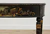 Chinoiserie Paint Vintage Lacquer Hall Table or Sofa Console (10)