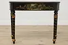 Chinoiserie Paint Vintage Lacquer Hall Table or Sofa Console (8)