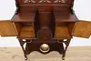 Victorian Antique Carved Oak Hall Tree or Stand, Mirror (6)