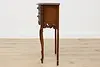 French Vintage Carved Walnut Demilune Nightstand End Table (7)