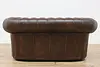 Chesterfield Vintage Tufted Espresso Leather Loveseat (12)