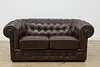 Chesterfield Vintage Tufted Espresso Leather Loveseat (2)