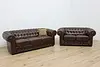 Chesterfield Vintage Tufted Espresso Leather Loveseat (3)